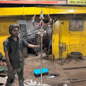 Metal Trishul 1.5 feet width  6 feet hight